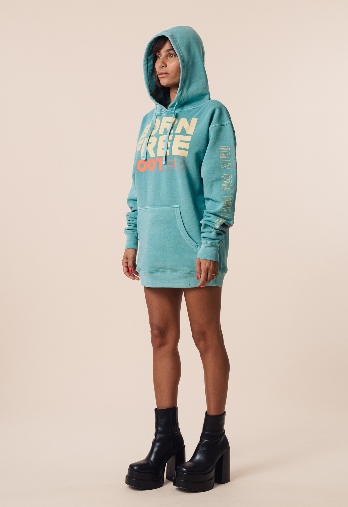 BORN FREE ROOTED Statement Hoodie - OAK & ACORN ~ Only for the Rebelles