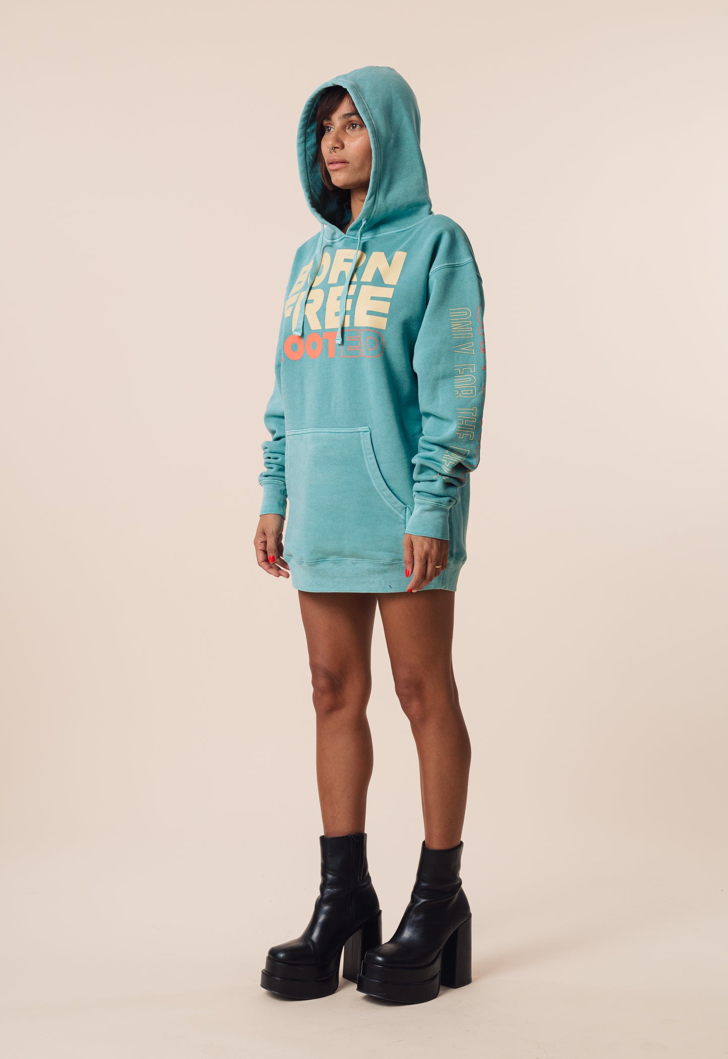 BORN FREE ROOTED Statement Hoodie