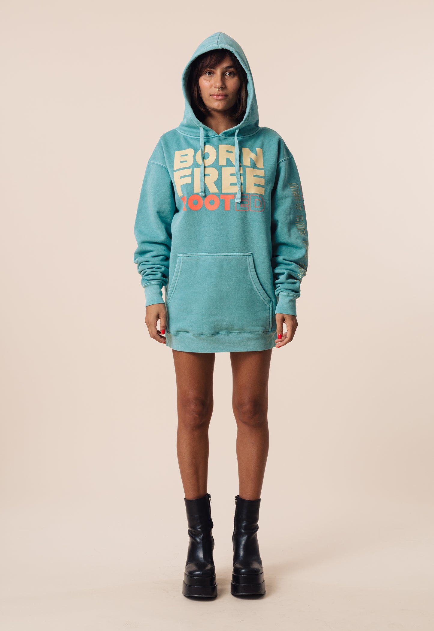 BORN FREE ROOTED Statement Hoodie