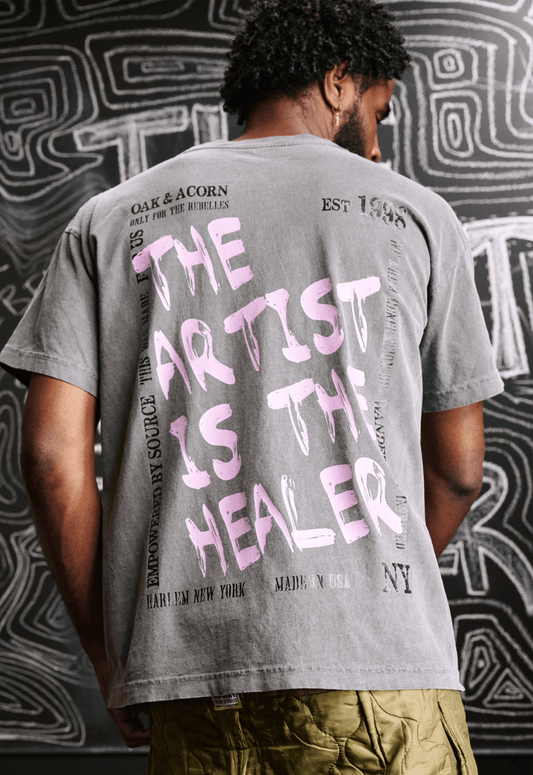 'The Artist is the Healer' Oversized Tee - Oak & Acorn ~ Only for the Rebelles